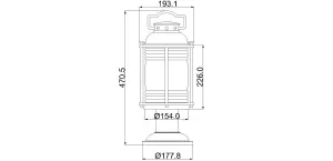 Elstead Ashland Bay 1 Light Medium Outdoor Pedestal Lantern Zinc IP44, E27