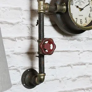 Melody Maison Rustic Industrial Pipework Wall Clock 30cm x 40cm