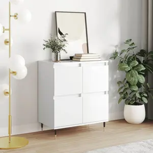 Marcele Bedside Table High Gloss White