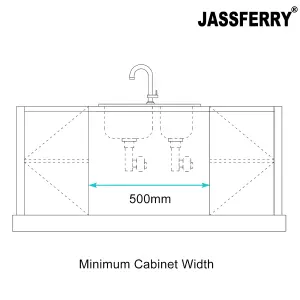 JASSFERRY Inset Kitchen Sink 1.2 mm Thickness Stainless Steel 1.5 Rectangle Bowl Lefthand Drainer Square Strainer Plug