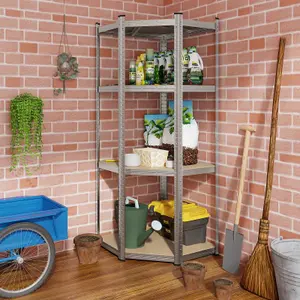 Costway 4-Tier Corner Metal Shelving Unit Adjustable Garage Storage Utility Rack 720KG