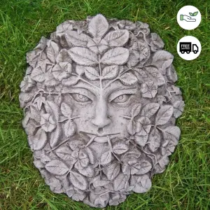 Stone Cast Large Female Leaf Wall Plaque