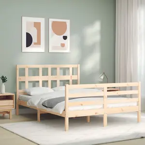 Berkfield Bed Frame with Headboard 120x200 cm Solid Wood