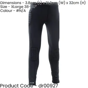 ADULT 38-40 Inch Padded Goal-Keeping Baselayer Trousers - EVA Hip & Leg Bottoms