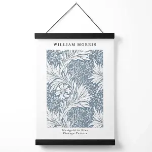 William Morris Marigold in Blue Medium Poster with Black Hanger