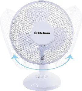 Belaco 9" Desk Fan / table fan - white