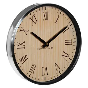 Interiors by Premier Vitus Natural and Silver Wall Clock