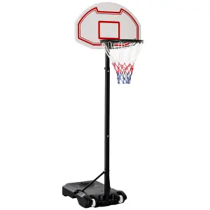 HOMCOM 155-210cm Height Adjustable Basketball Stand Backboard Portable w/ Net