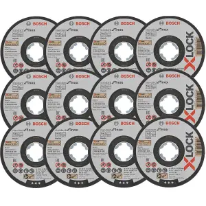 12x Bosch 115mm 1mm X-LOCK Thin Slit Cutting Discs Blades Inox 4.5" 2608619261