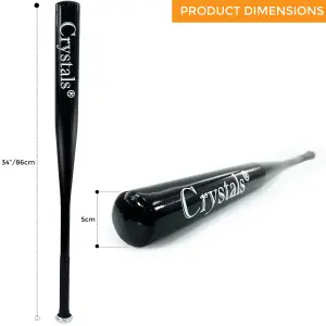 34" Heavy Duty Metal Baseball Bat Rounder Softball Pole Stick Stainless Steel  Black