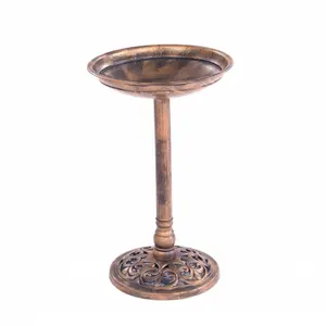 Oypla Traditional Ornamental Pedestal Garden Water Bird Bath (Bronze)