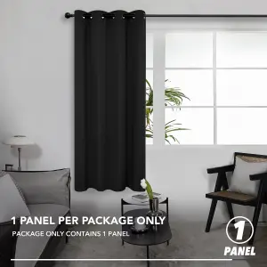 Deconovo Blackout Curtain Thermal Insulated Curtain Blackout Eyelet Blackout Curtain for Living Room 46 x 54 Inch Black 1 Panel