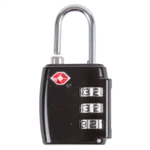 Blackspur - TSA-Approved Metal Combination Padlock - 3-Digit - Black