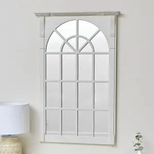 Melody Maison Large Cream Window Style Wall Mirror - Lyon Range 66cm x 100cm