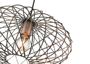 Luminosa Spring Wire Ceiling Pendant Antique Copper, E27