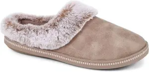 Skechers - Women's Faux Fur Lined Slippers - Taupe - Size 2