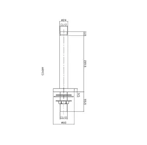 Round Ceiling Mount Shower Arm 150mm - Brushed Brass