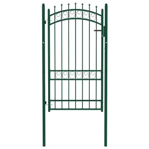 Berkfield Fence Gate with Spikes Steel 100x175 cm Green