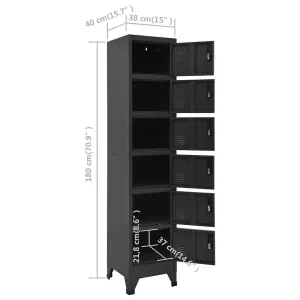 Berkfield Locker Cabinet Anthracite 38x40x180 cm Steel