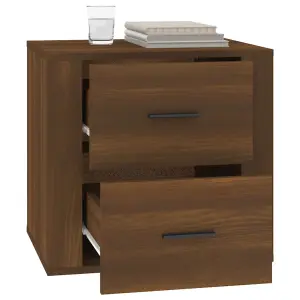 Berkfield Bedside Cabinet Brown Oak 50x39x47 cm