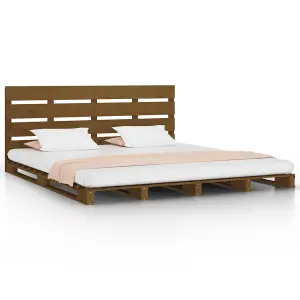 Berkfield Bed Frame Honey Brown 150x200 cm Solid Wood Pine 5FT King Size