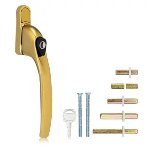 XFORT Inline Window Handle Installation Kit in Polished Brass