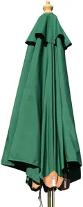 Hardwood Garden Parasol Umbrella - 2M Wide - (Dark Green)