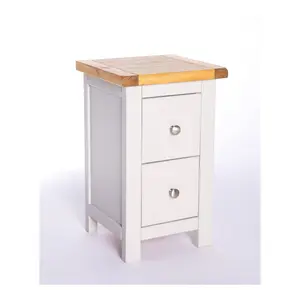 Argenta 2 Drawer Petite Bedside Table Chrome Knob