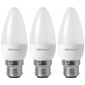 Megaman LED Candle 3.5W B22 Warm White Opal (3 Pack)