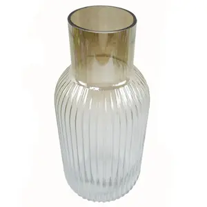 34cm Ridged Ombre Glass Vase Large