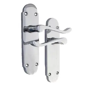 Epsom Door Handles with Hinges and Latch Scroll Lever - Chrome