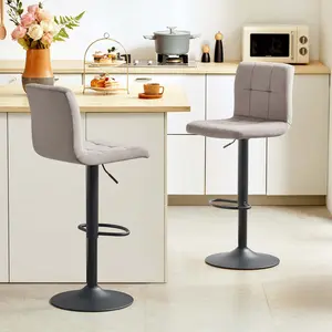 Paynter Swivel Adjustable Height Stool (Set of 2) Grey