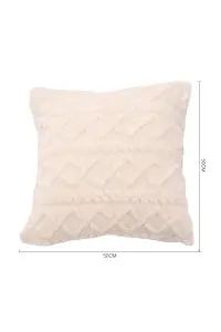 Plush Throw Pillow with Pillow Insert White 50cm x 50cm