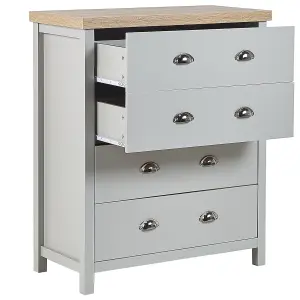 Beliani Traditional 4 Drawer Chest Grey CLIO