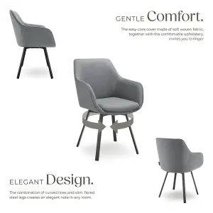 Dining Chair Alicon - padded swivel armchair with continuous backrest - anthracite