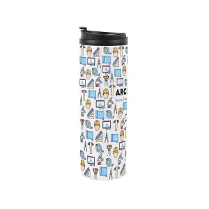 Architect Travel Mug - Novelty Trades Gift Stainless Steel Vacuum-Sealed Double-Walled Hot/Cold Drinks Travel Flask