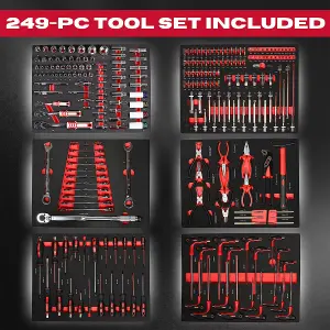 Excel 7 Drawer Roller Tool Chest Cabinet with 249 Piece Tool Set