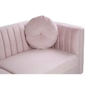 Interiors by Premier Farah 3 Seat Pink Velvet Sofa