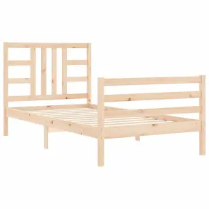 Berkfield Bed Frame with Headboard 90x200 cm Solid Wood