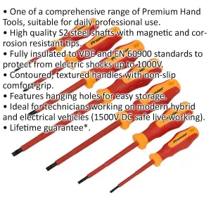 7 PACK VDE Screwdriver Set - 1000V AC Shock Proof Insulated Shafts Comfort Grip