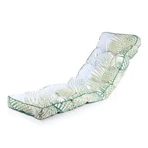 Alfresia Sun Lounger, Charcoal Frame with Bamboo Leaf Classic Cushion