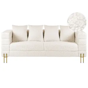 3 Seater Boucle Sofa White GRANNA