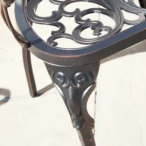 Cast Aluminium Arm Chair - Table Round with 4 chairs