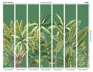 Origin Murals Tropical Palm Trees Green Matt Smooth Paste the Wall 350cm wide x 280cm high