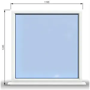 1195mm (W) x 1245mm (H) PVCu StormProof Window - 1 Non Opening Window - Toughened Safety Glass - White