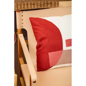 Bosie Ozella Red And White Tonal Cushion