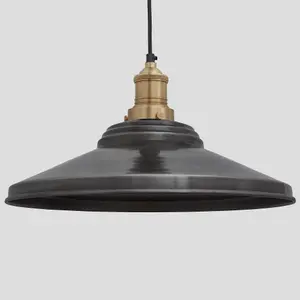 Industville Brooklyn Giant Step Pendant, 18 Inch, Pewter, Brass Holder