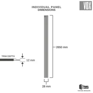 Panel Company Vox Linerio SLine Grey Slat Panel  Left Hand Trim