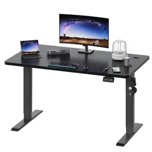 Hieronymus Electric Height Adjustable T-Shape Standing Desk Black / Black / 122 x 120 x 60 cm