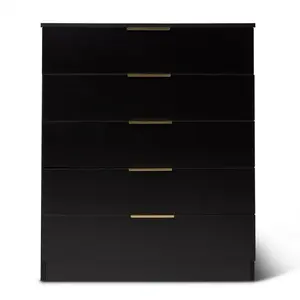 Glenhaven 5 Drawer 75cm W Chest of Drawers Black